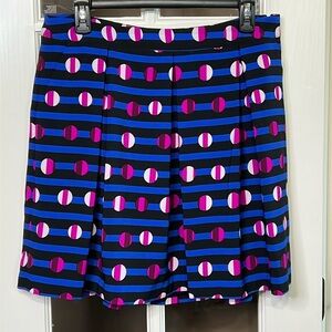 CYNTHIA ROWLEY Vibrant Print Box-Pleat A-Line Mini Skirt Size 10